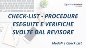 check-list - procedure eseguite e verifiche svolte dal revisore